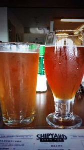 Shipyard's Pumpkinhead (left) and Smashed Pumpkin (right) beers