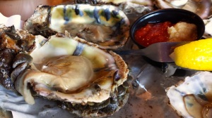 Shipyard's Happy Hour Oysters on the half shell